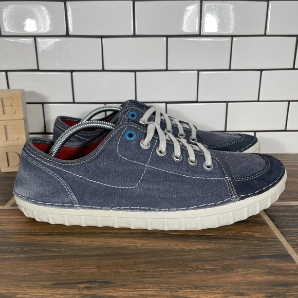 Clarks Kornel Row Mens Size 11 Shoes Blue Canvas Suede Lace Up Casual Sneaker - Picture 3 of 13
